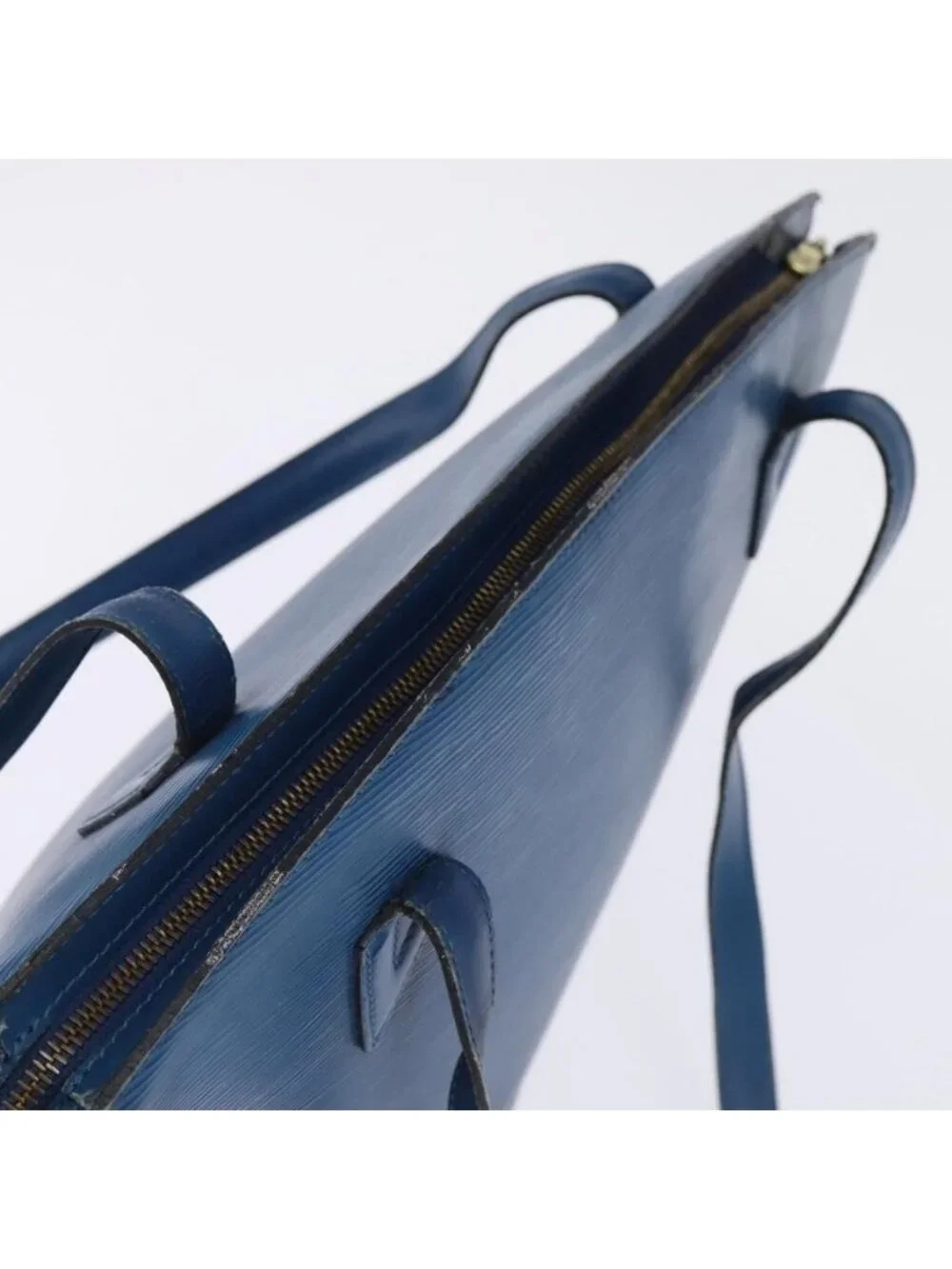 Authentic LOUIS VUITTON Epi Saint Jacques Shopping Shoulder Bag Blue M52275 LV